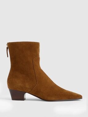 NWT! MADEWELL Women’s The Lexie Ankle Boot in Warm Chestnut Suede Size 7 no box
